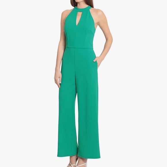 Maggy London Women’s 12 Green High Neck Jumpsuit Workwear Office Occasion NWT - Picture 1 of 10
